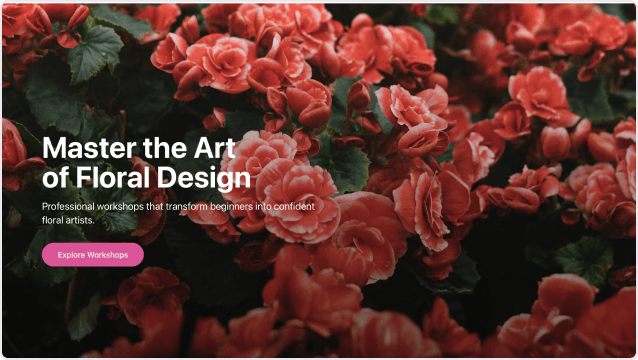 Floral Workshop Landing Page