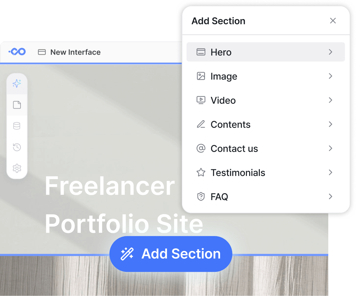 Añade secciones cuando las necesites